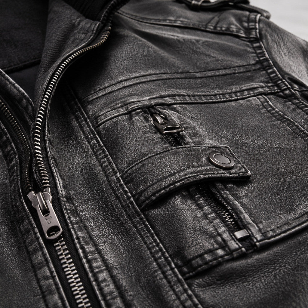 Lederjacke Arlberg – Detailaufnahme