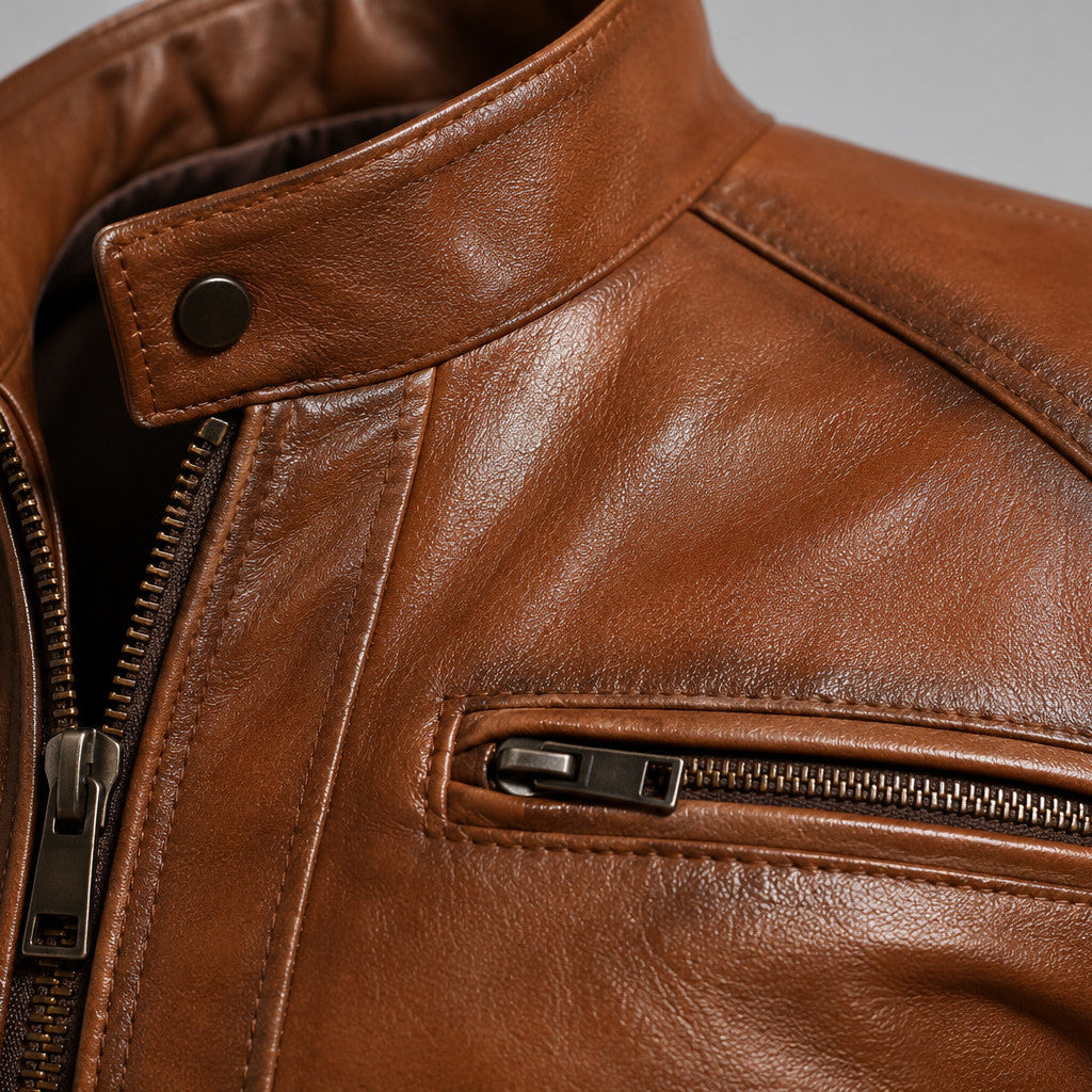 Lederjacke Montafon – Detailaufnahme