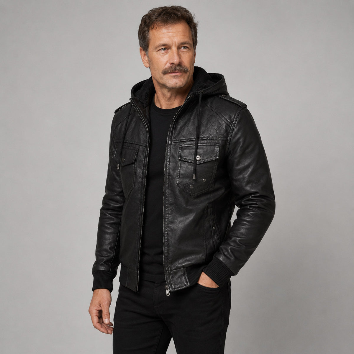 Lederjacke Seefeld – getragen