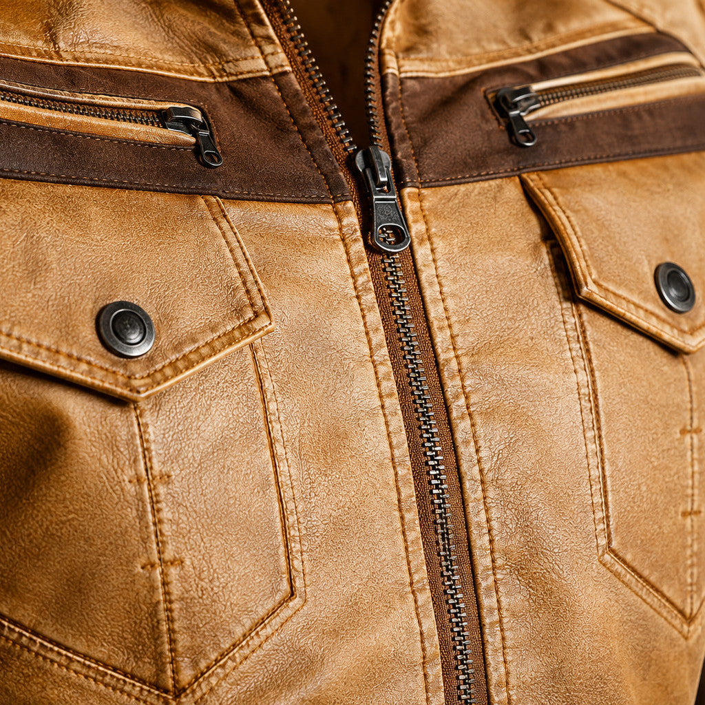 Lederjacke Kaprun – Detailaufnahme