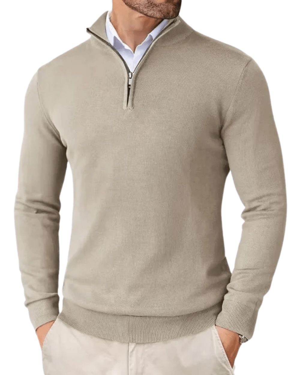 Pullover mit Zip-Kragen