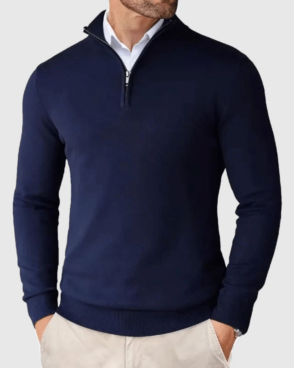 Pullover mit Zip-Kragen