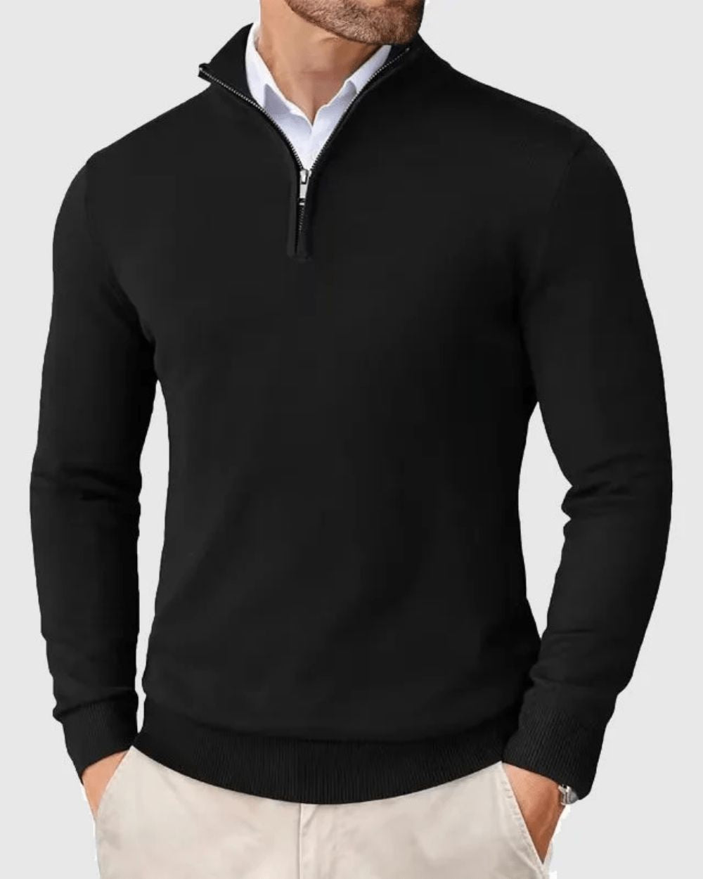 Pullover mit Zip-Kragen
