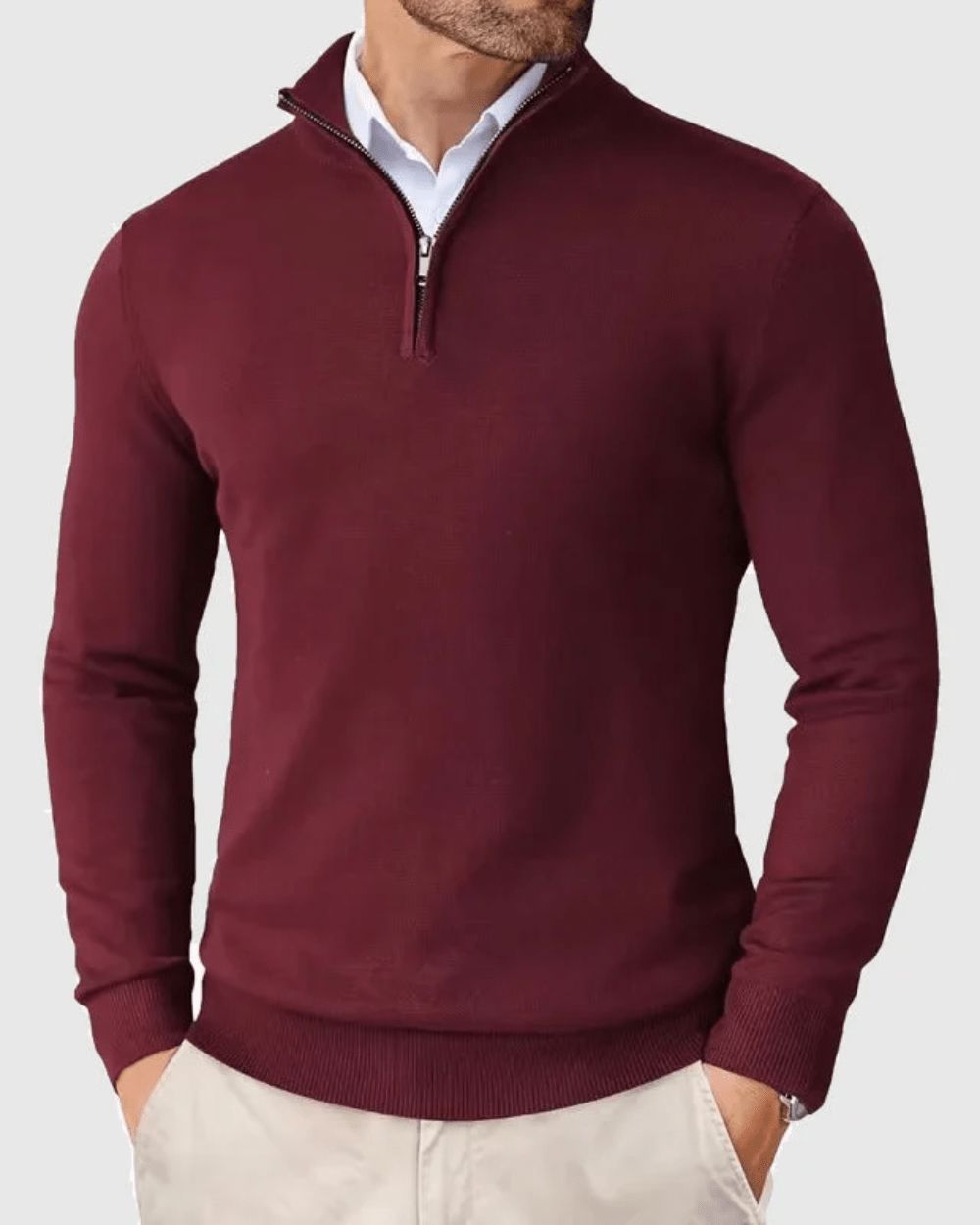 Pullover mit Zip-Kragen