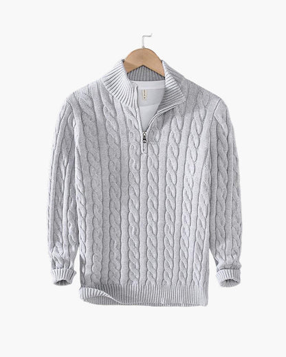Taebaek Zopfmuster-Pullover in Grau
